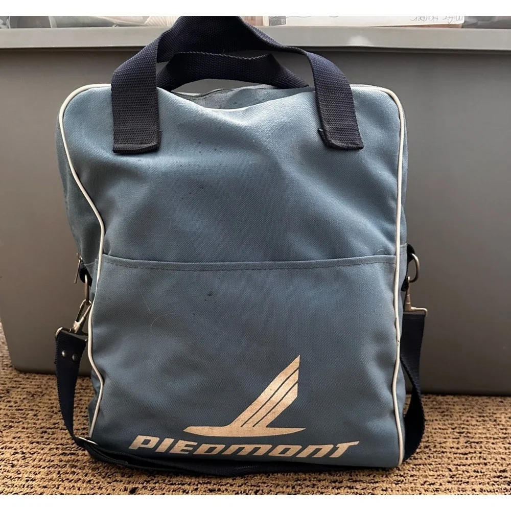 Vintage Piedmont Airlines Blue Carry-On Travel Bag Retro Airline Logo